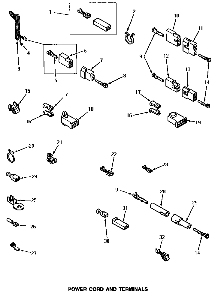 Speed Queen AG4119 power cord & terminals diagram