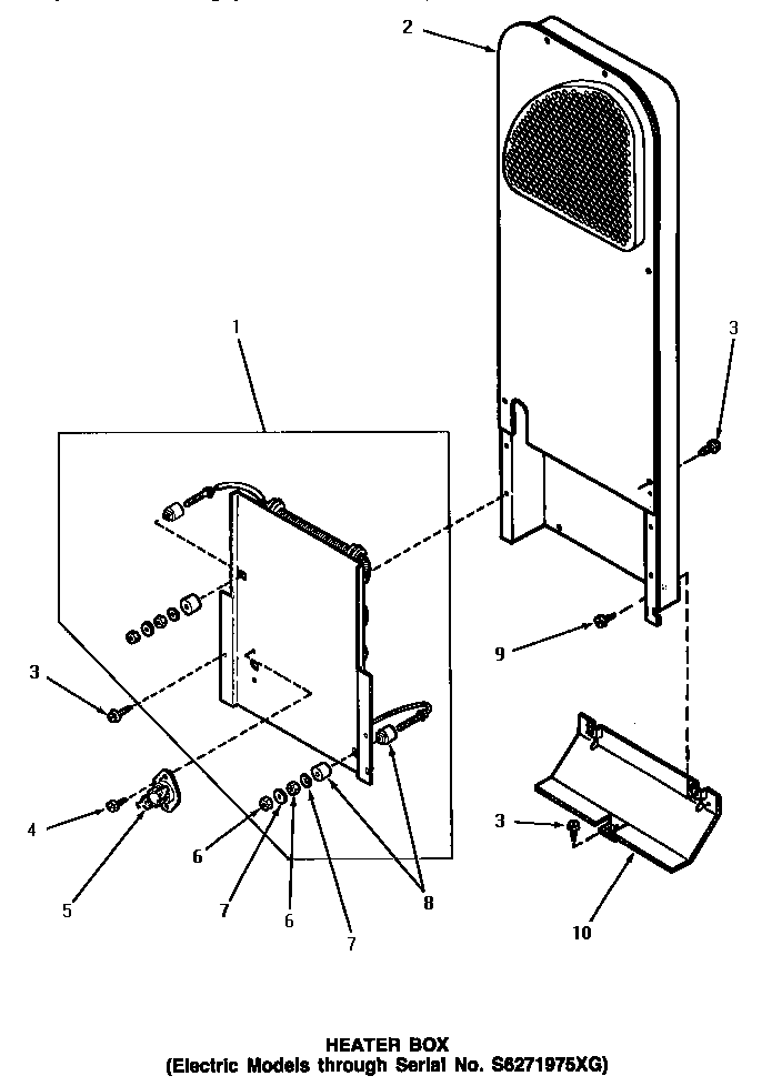 Speed Queen AE3213 heater box (through serial number s6271975xg) diagram