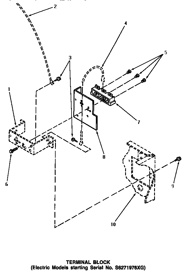 Speed Queen AE3213 terminal block (starting serial number s6271976xg) diagram