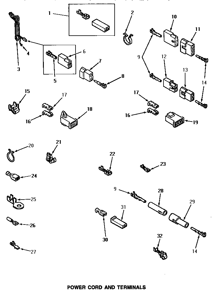 Speed Queen NG6339 power cord & terminals diagram