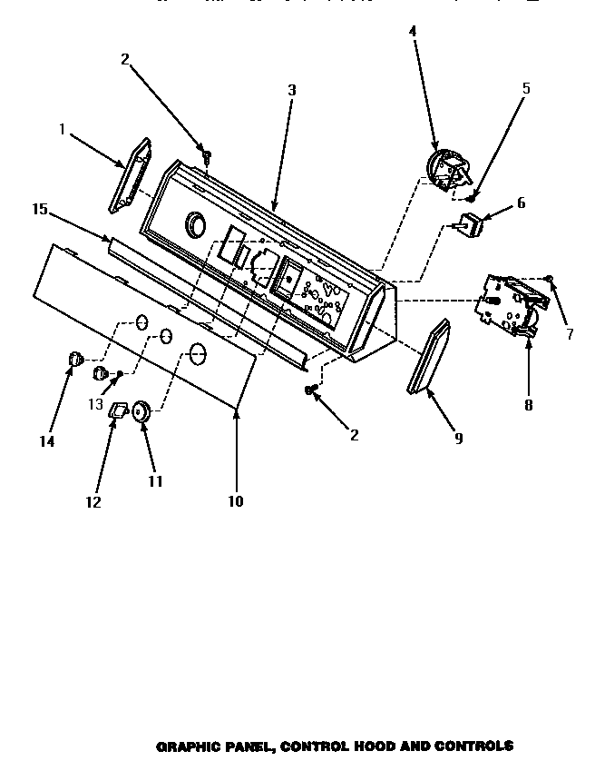 Speed Queen AWM592 graphic panel, control hood & controls (awm492) (awm493) (awm592) (awm593l) (awm593w) diagram