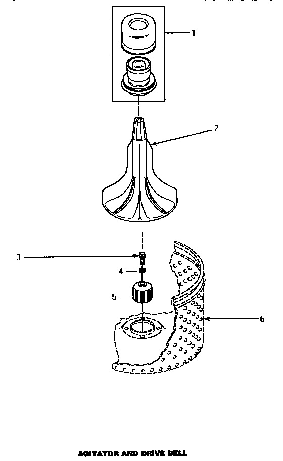 Speed Queen AWM592 agitator & drive bell (awm492) (awm493) (awm592) (awm593l) (awm593w) diagram