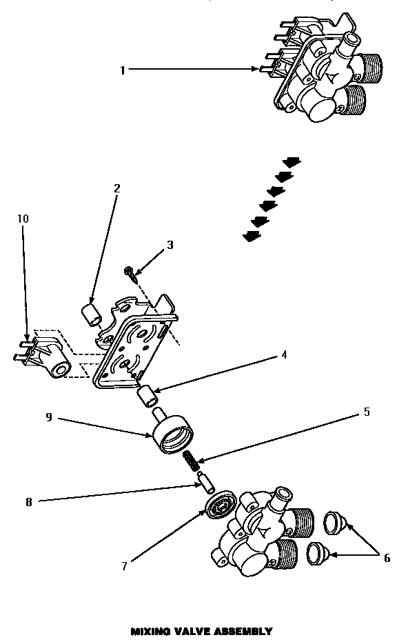 Speed Queen AWM290W mixing valve assembly (awm290l) (awm290w) diagram