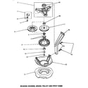 Speed Queen AA9131 bearing housing, brake, pulley & pivot dome diagram