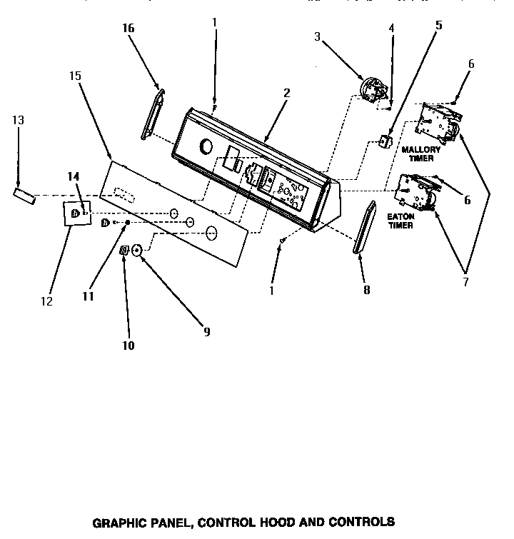 Speed Queen AA4110 graphic panel, control hood & controls diagram