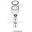 Speed Queen AA4210 lint filter, washtub & hub diagram