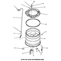 Speed Queen AA4210 outer tub, cover & pressure hose diagram
