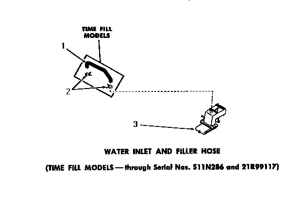 Speed Queen DA6223 water inlet & filler hose diagram