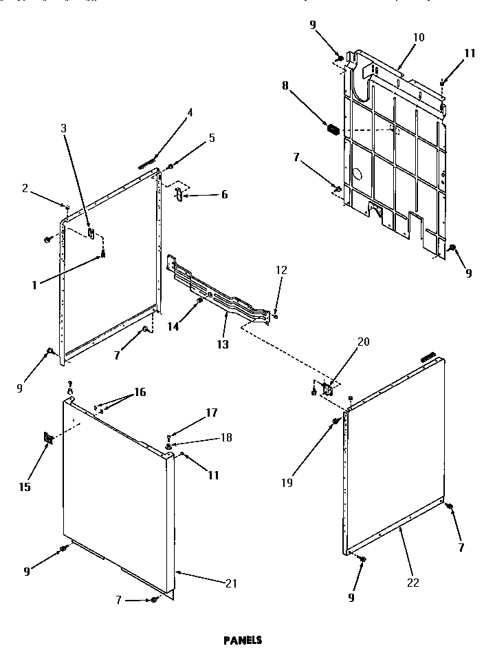 Speed Queen DA6223 panels diagram