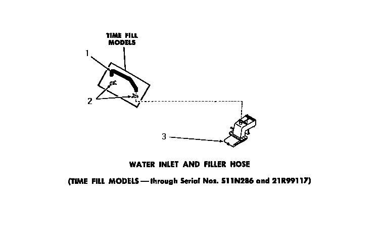 Speed Queen DA6073 water inlet & filler hose diagram