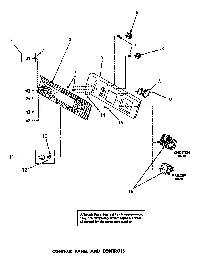 Speed Queen DA6100 control panel & controls diagram