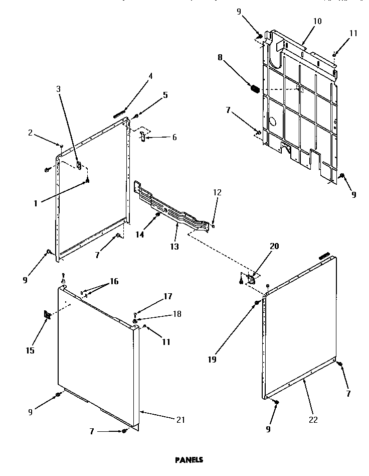 Speed Queen DA6100 panels diagram