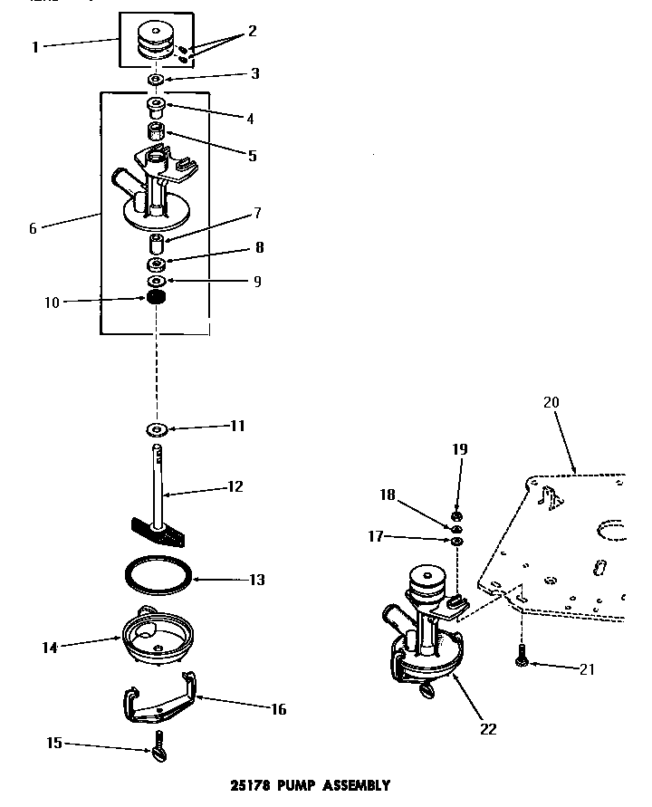 Speed Queen DA6100 25178 pump assembly diagram