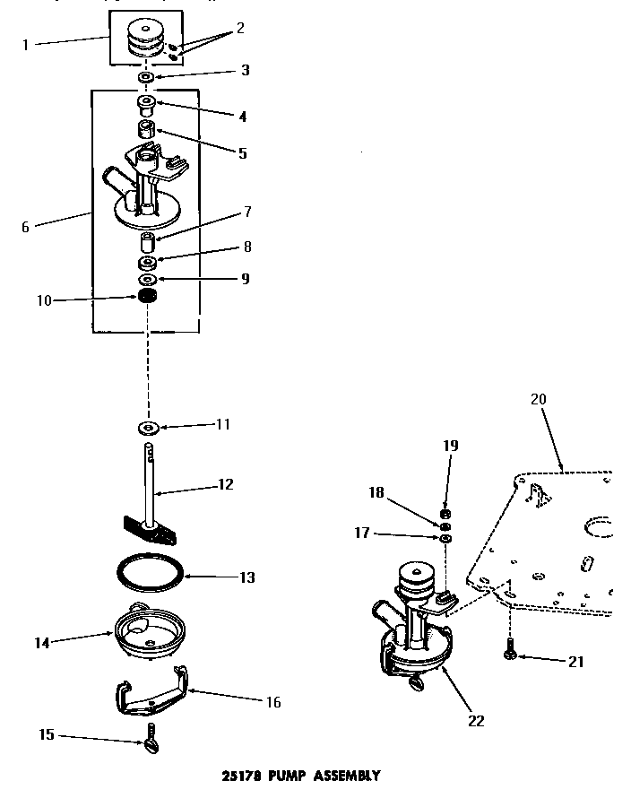 Speed Queen DA6191 25178 pump assembly diagram