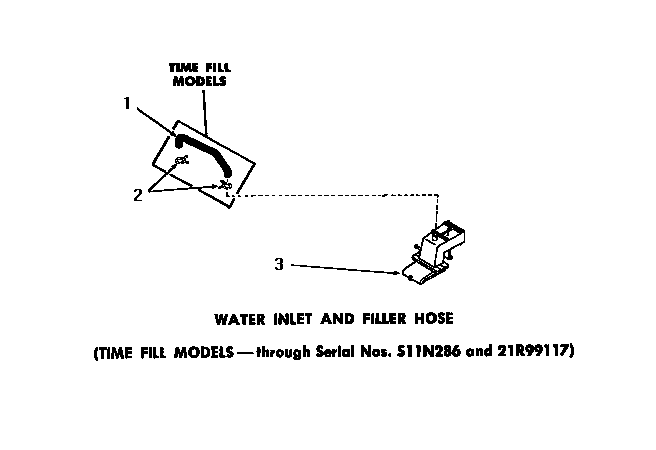 Speed Queen DA3210 water inlet & filler hose diagram