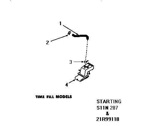 Speed Queen DA3210 water inlet & filler hose (starting nos. s11n287 & 21r99118 diagram