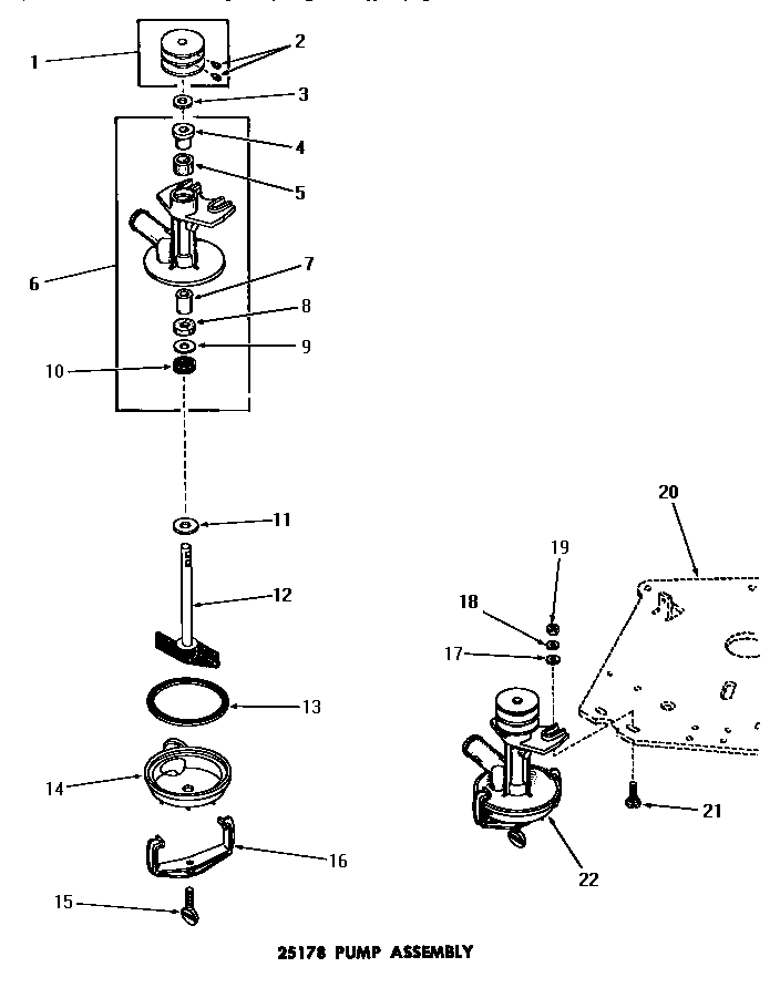 Speed Queen DA3210 25178 pump assembly diagram