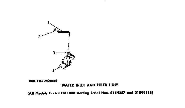 Speed Queen FA6123 water inlet & filler hose diagram