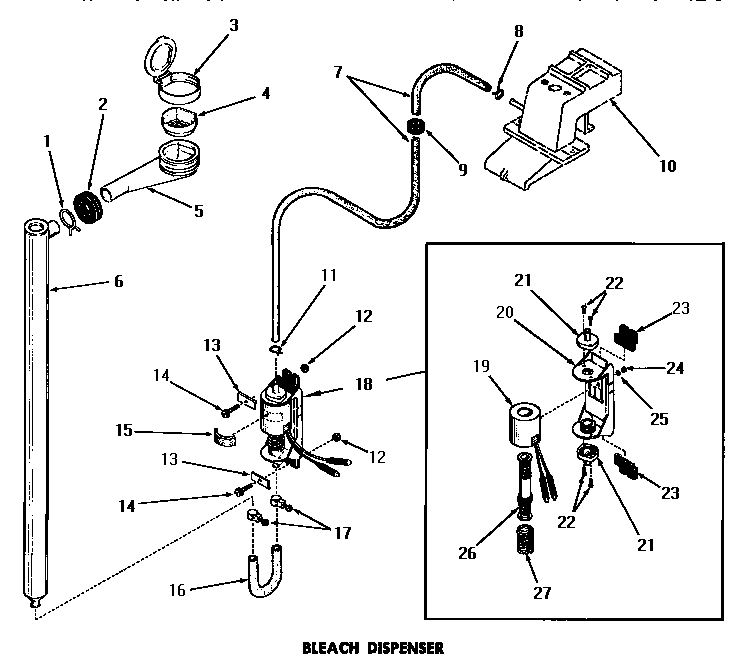Speed Queen FA6123 bleach dispenser diagram
