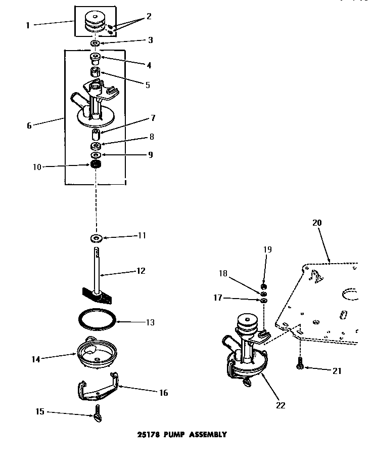 Speed Queen DA3820 25178 pump assembly diagram