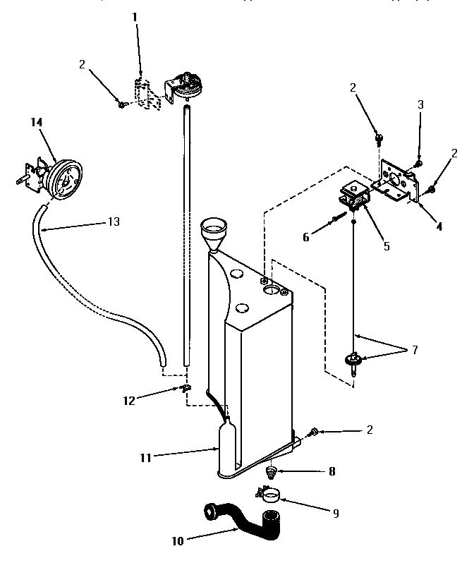 Speed Queen FA9211 pressure switch, reservoir and drain valve diagram