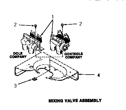 Speed Queen FA2001 mixing valve assembly diagram