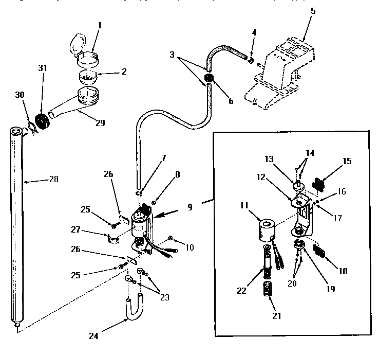 Speed Queen FA0650 bleach dispenser diagram
