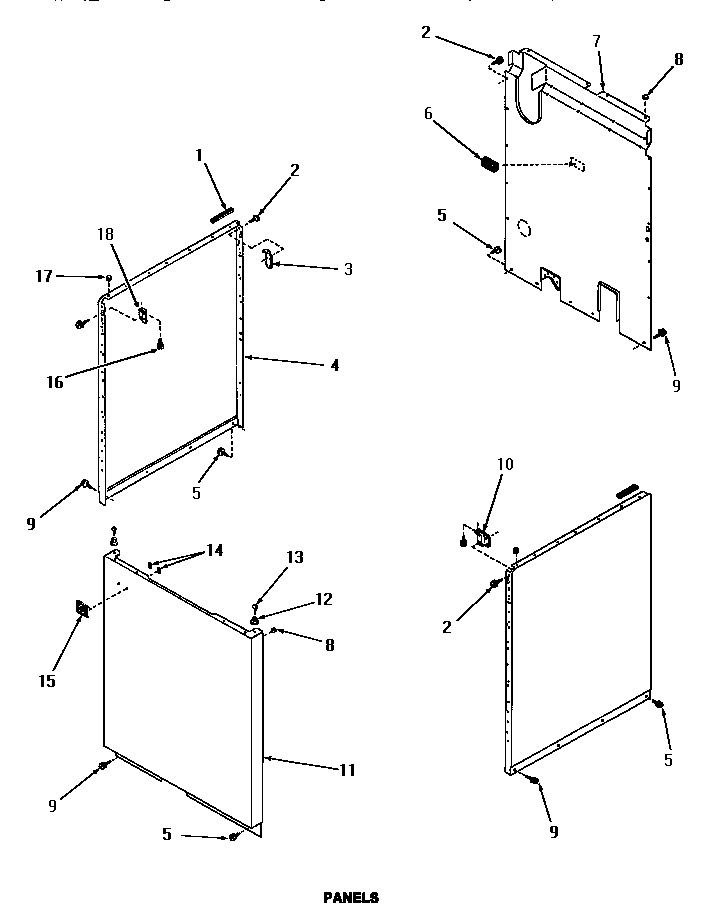 Speed Queen FA3821 panels diagram