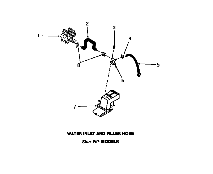 Speed Queen FA4320 water inlet & filler hose diagram