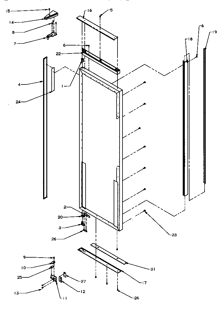 Modern Maid GRH2203W/P1168105WW refrigerator door, hinge & trim parts (grh2203b/p1168106we) (grh2203w/p1168105ww) (gri2002w/p1168202ww) diagram