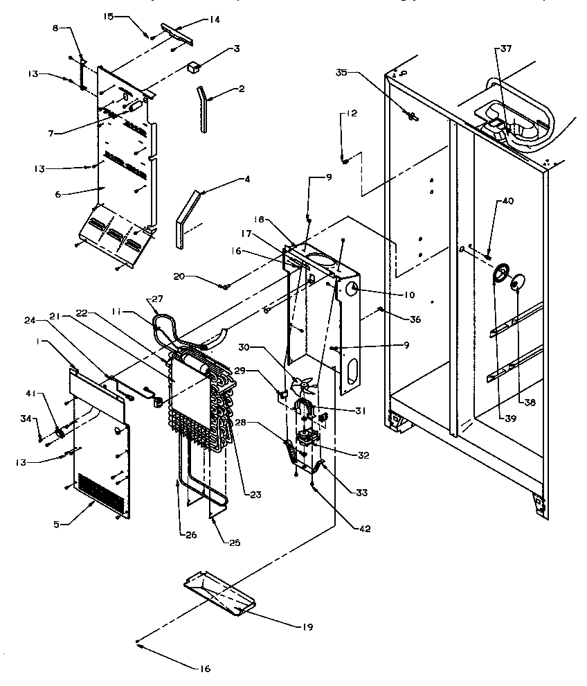 Modern Maid GRH2203W/P1168105WW evaporator and air handling diagram