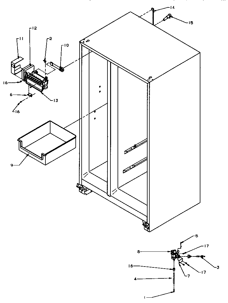 Modern Maid GRH2203W/P1168105WW ice maker (gri2002w/p1168202ww) diagram