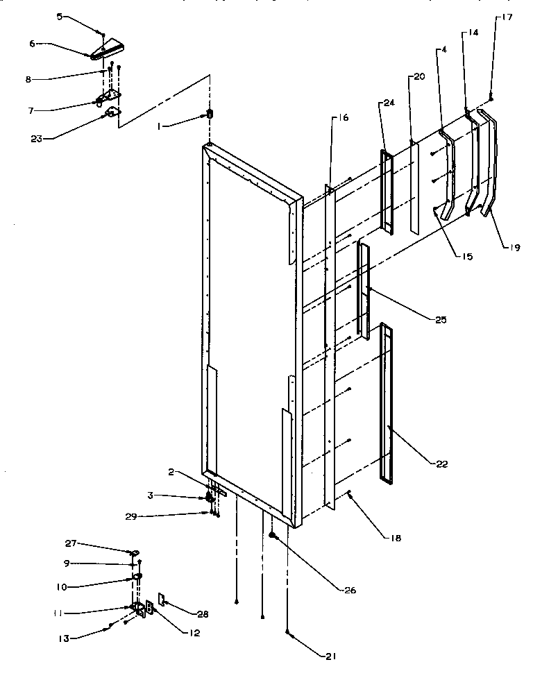 Amana SPD22Q2L-P1181314WL refrigerator door hinge and trim parts (spd27q2e/p1181316we) (spd27q2l/p1181316wl) (spd27q2w/p1181316ww) diagram