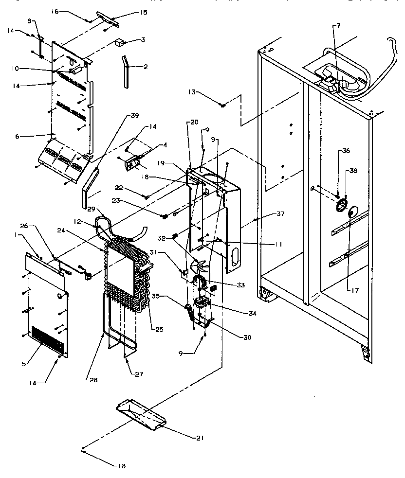 Amana SPD22Q2L-P1181314WL evaporator and air handling diagram