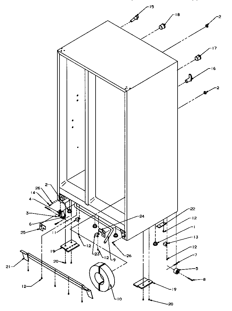 Amana SPD22Q2L-P1181314WL drain and rollers diagram