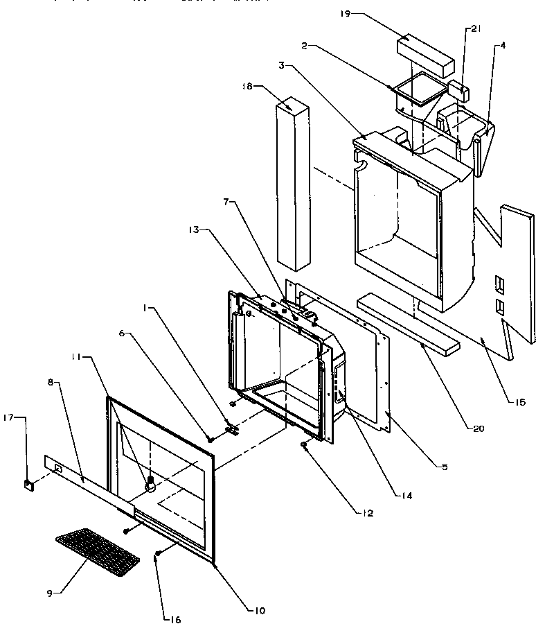 Amana SPD22Q2L-P1181314WL ice and water cavity diagram