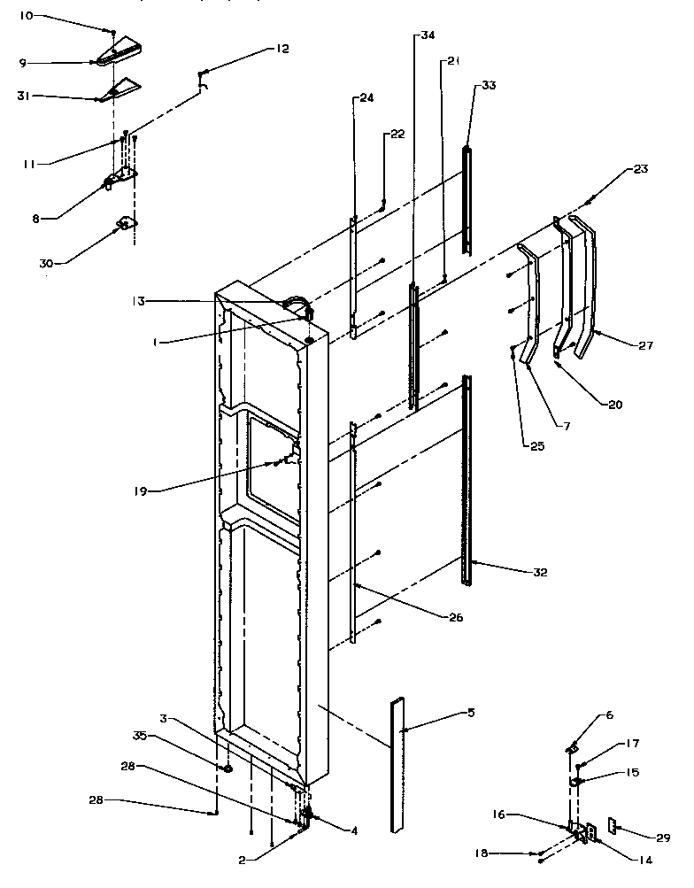 Amana SXD25QA3E-P1181320WE freezer door hinge and trim parts (sxd27q2e/p1181313we) (sxd27q2l/p1181313wl) (sxd27q2w/p1181313ww) diagram