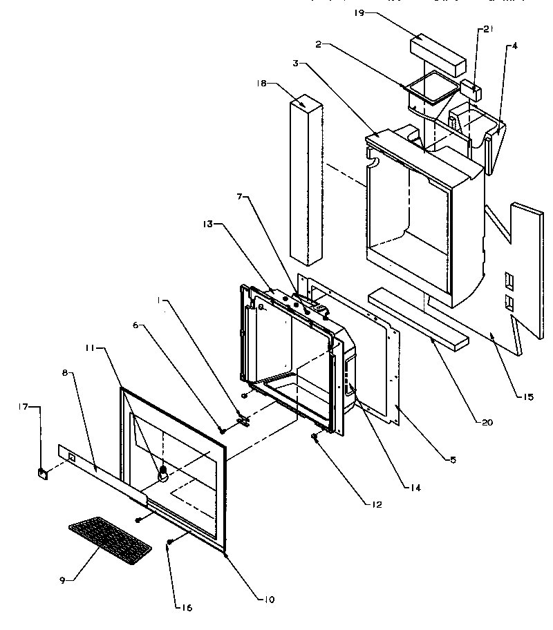 Amana SXD25QA3E-P1181320WE ice and water cavity diagram