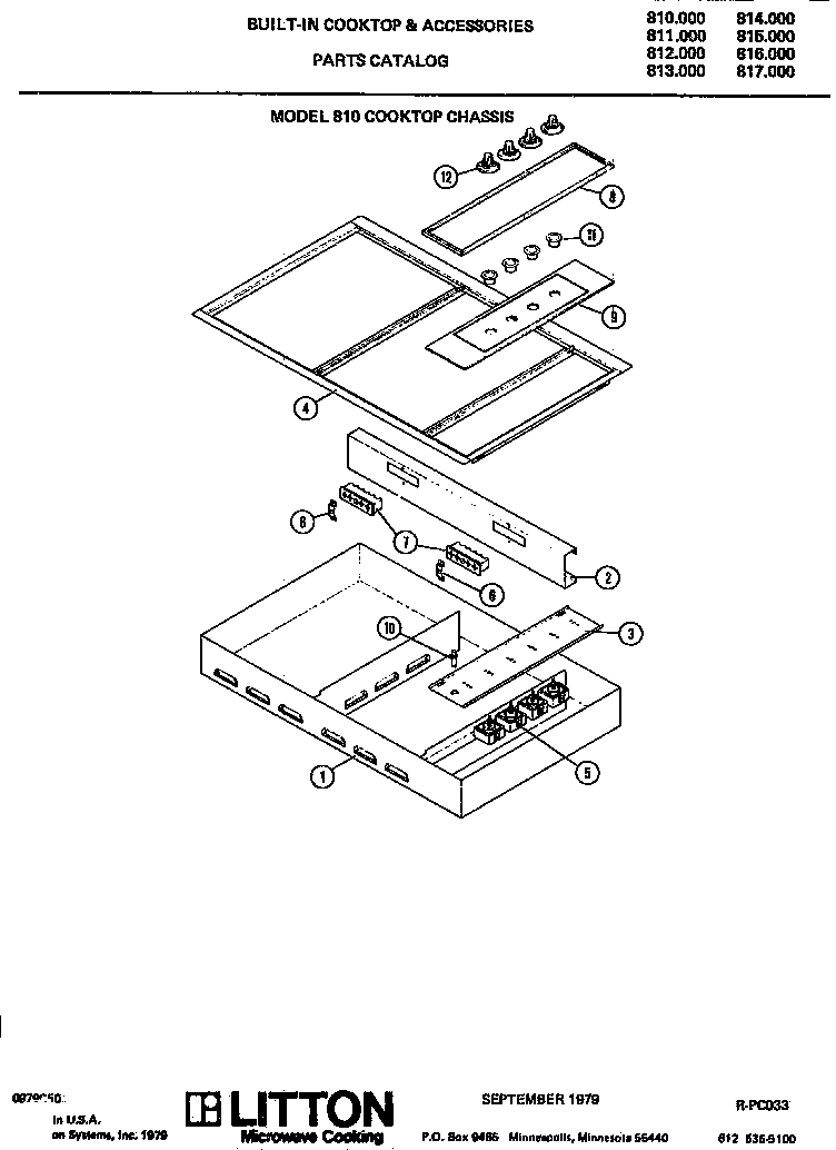 Amana 811.000 cooktop chassis diagram