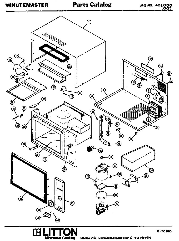 Amana 401.000 microwave parts diagram