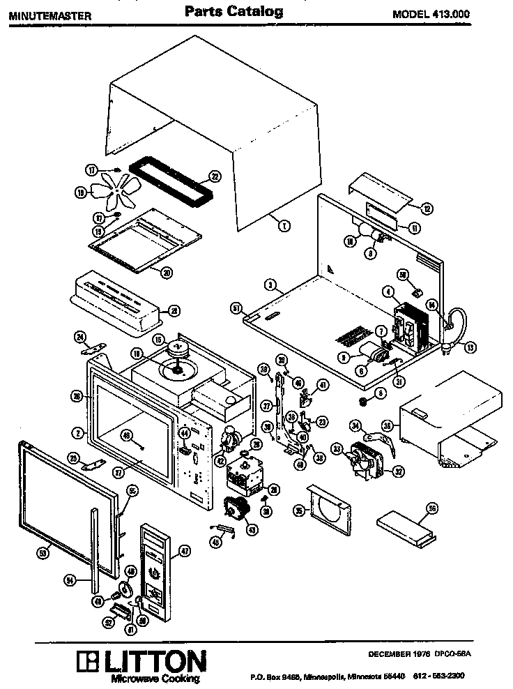 Amana 413.000 microwave parts diagram