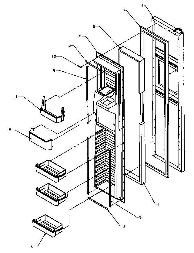 Amana SSD25N2W-P1181322WW freezer door diagram