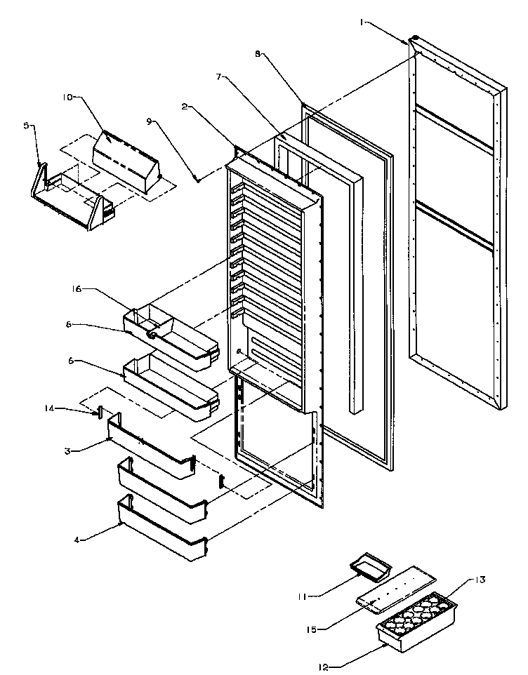 Amana SSD25N2W-P1181322WW refrigerator door diagram