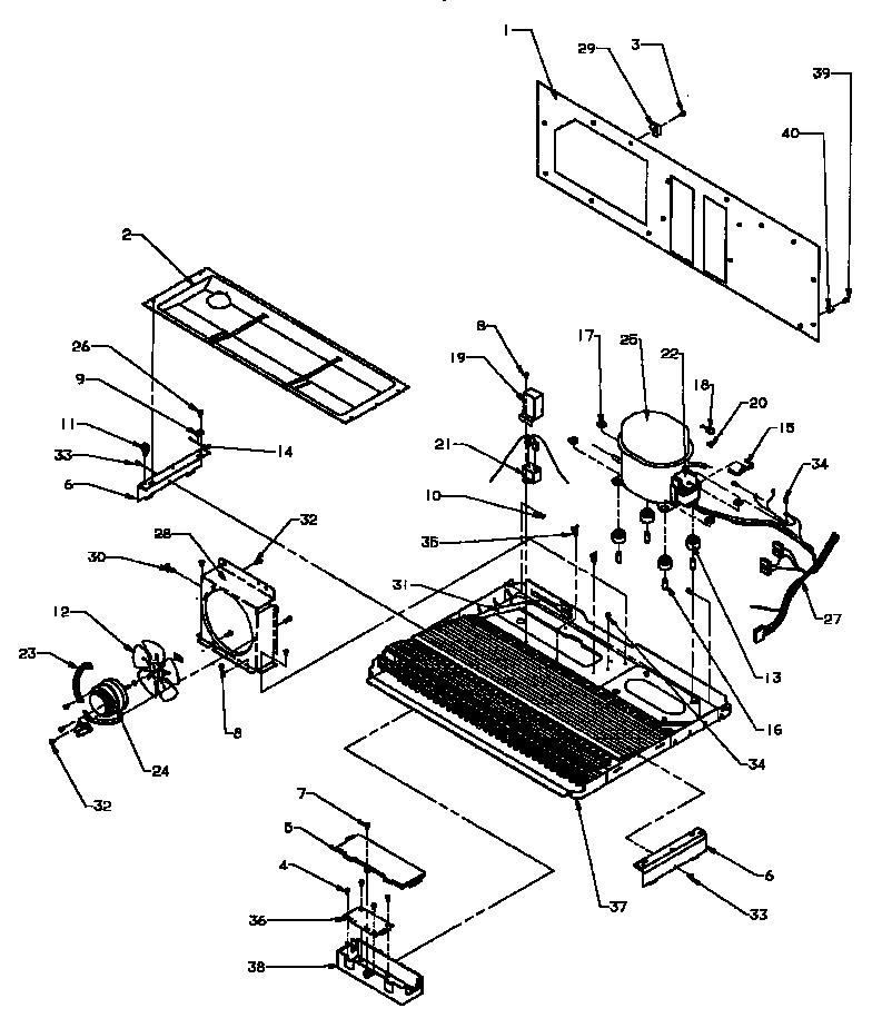 Amana SSD25N2W-P1181322WW machine compartment diagram