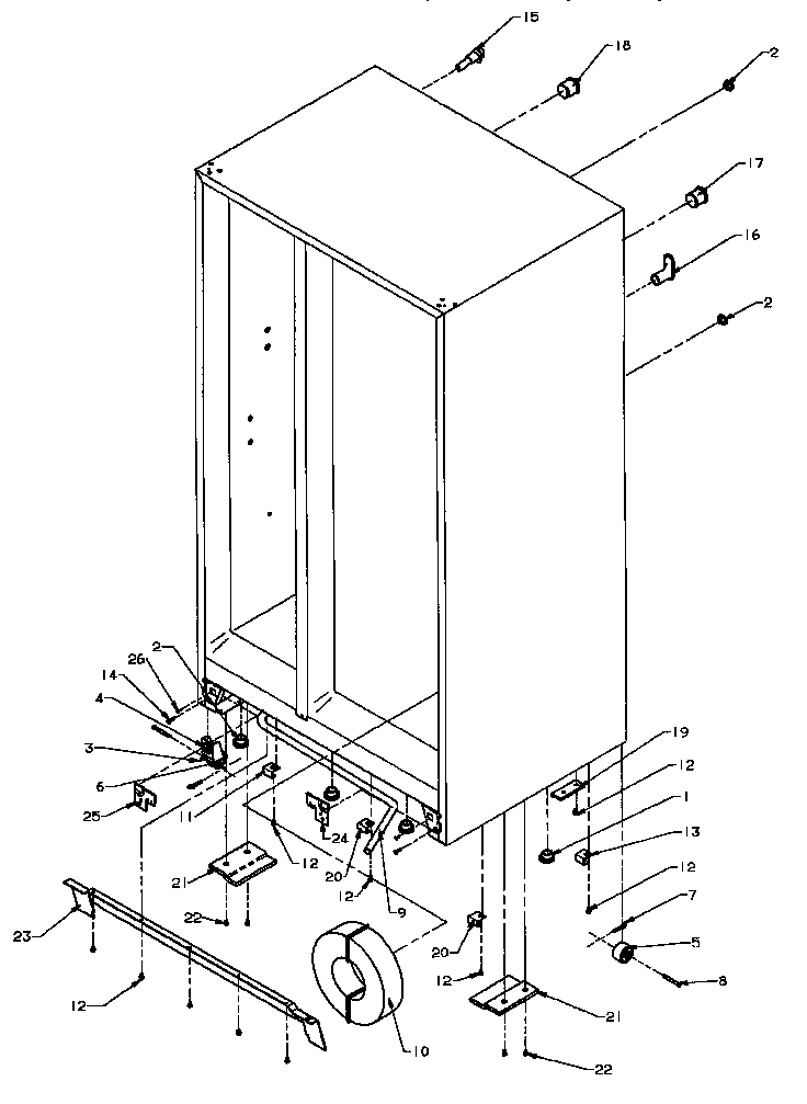 Amana SSD25N2W-P1181322WW drain and rollers diagram