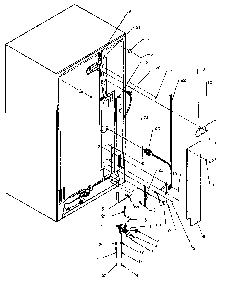 Amana SSD25N2W-P1181322WW cabinet back diagram