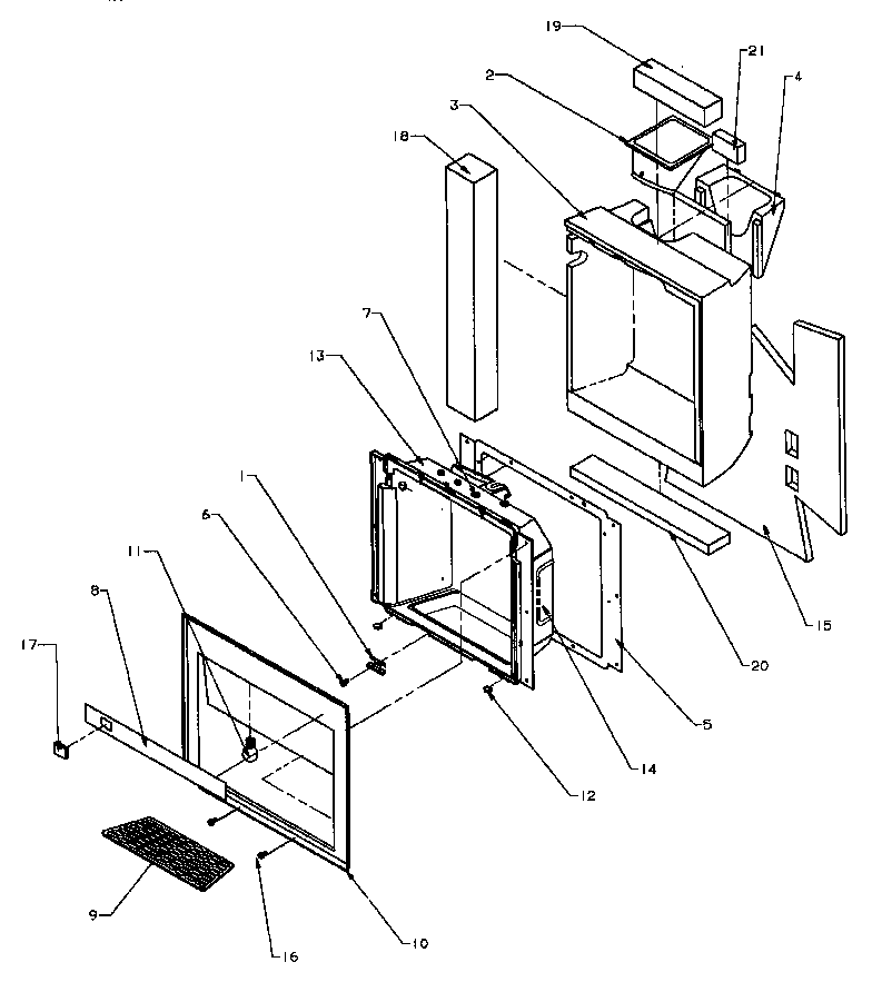 Amana SSD25N2W-P1181322WW ice and water cavity diagram