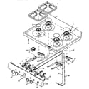 Caloric RMN381UL/P1142816NL sealed top burner assembly (rln367ul/p1142721nl) (rln367uw/p1142721nw) (rln383ul/p1142822nl) (rln383uw/p1142822nw) (rln385ul/p1142394nl) (rln385uw/p1142394nw) (rln385uww/p1142394nww) diagram