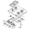 Caloric RLN367UL/P1143079NL sealed top burner assembly (rln367ul/p1143079nl) (rln367uw/p1143079nw) (rln383ul/p1143080nl) (rln383uw/p1143080nw) (rln385ul/p1143085nl) (rln385uw/p1143085nw) (rln385uww/p1143085nww) (rmn383ul/p1143081nl) diagram
