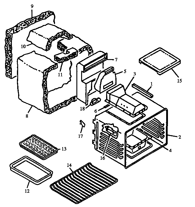 Caloric RSS358UW-P1141250NW oven cavity assembly diagram
